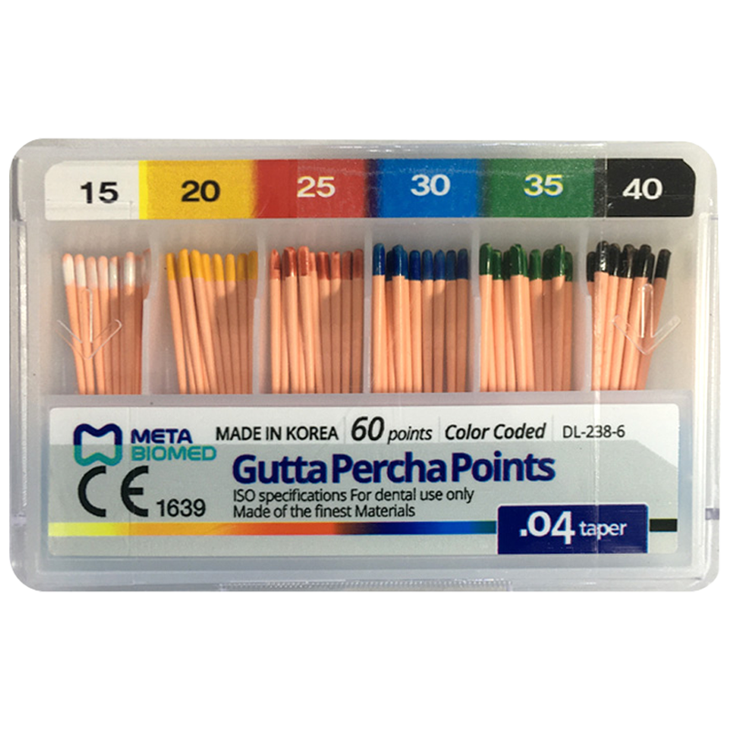 PUNTAS DE GUTAPERCHA META - TAPER 0.04 NO. 15-40  (60)