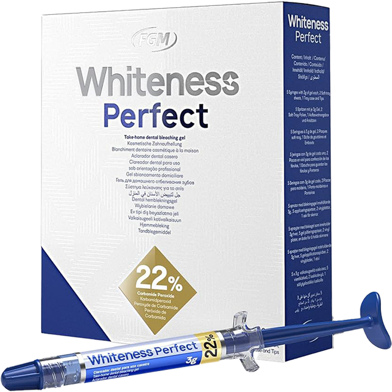 BLANQUEAMIENTO CASA WHITENESS PERFECT 22% KIT 4X3GR+2 THERMOF.+1