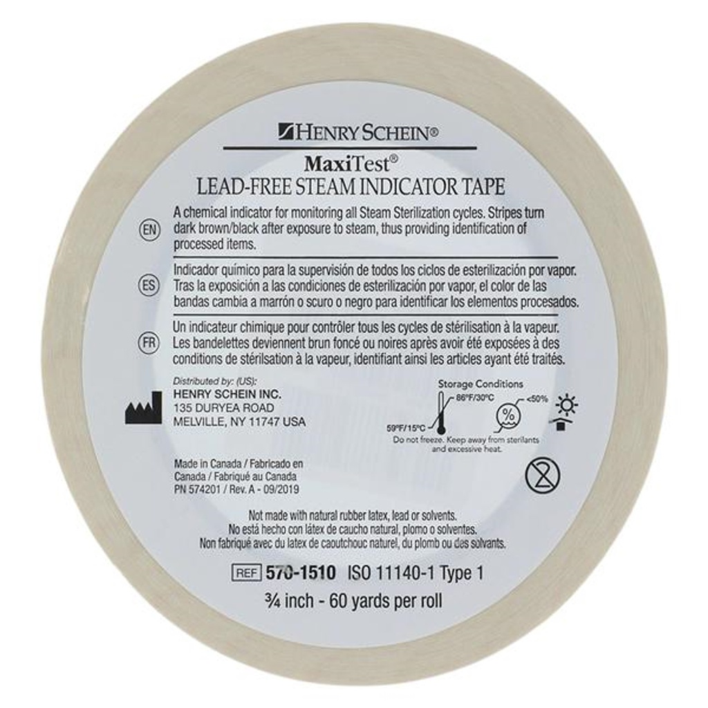 CINTA TESTIGO DE ESTERILIZACION DE 3/4" X 60 YD