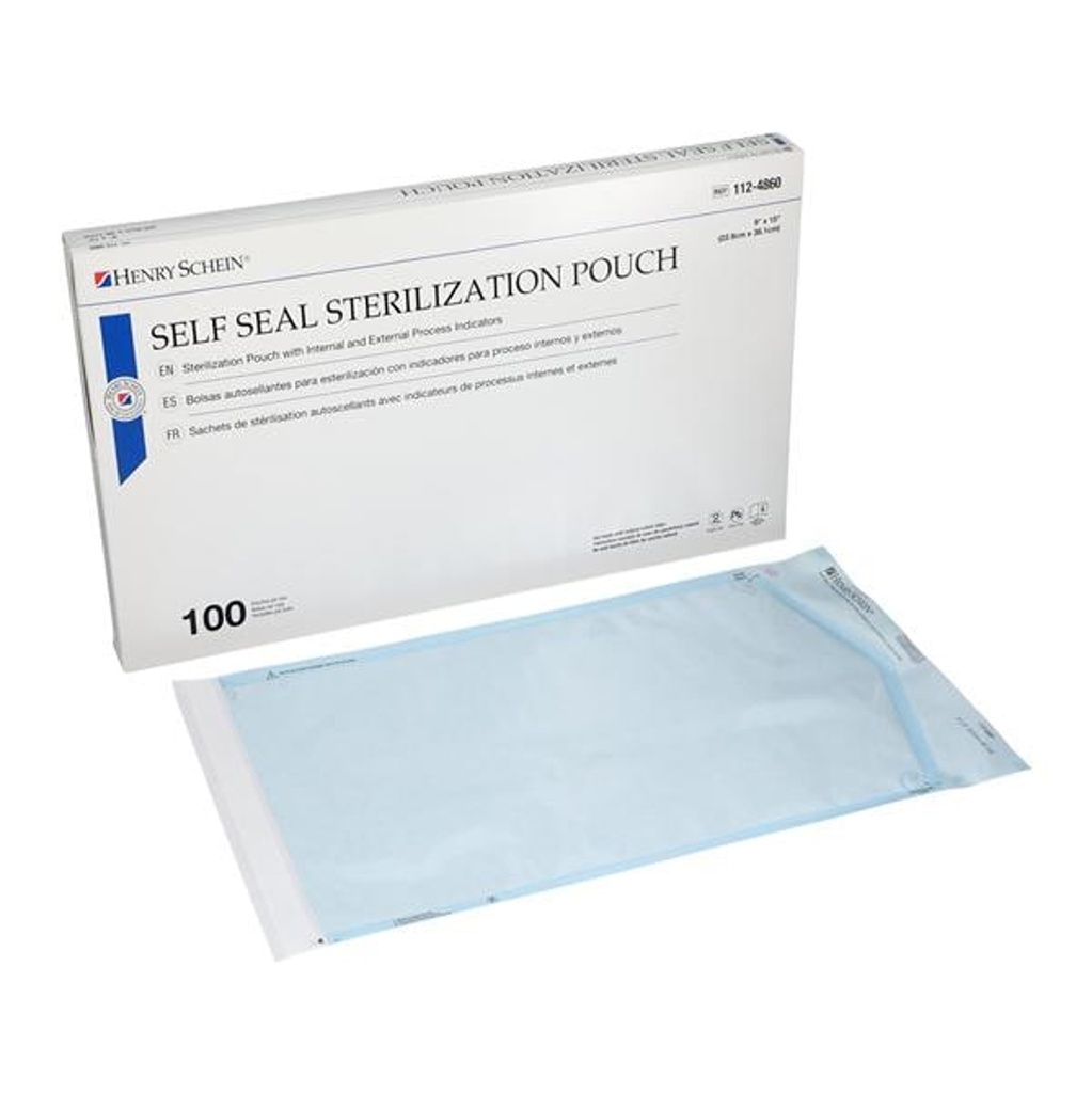 [HS 112-4860] HENRY SCHEIN - BOLSAS DE ESTERILIZACIÓN 9"X15" (100)