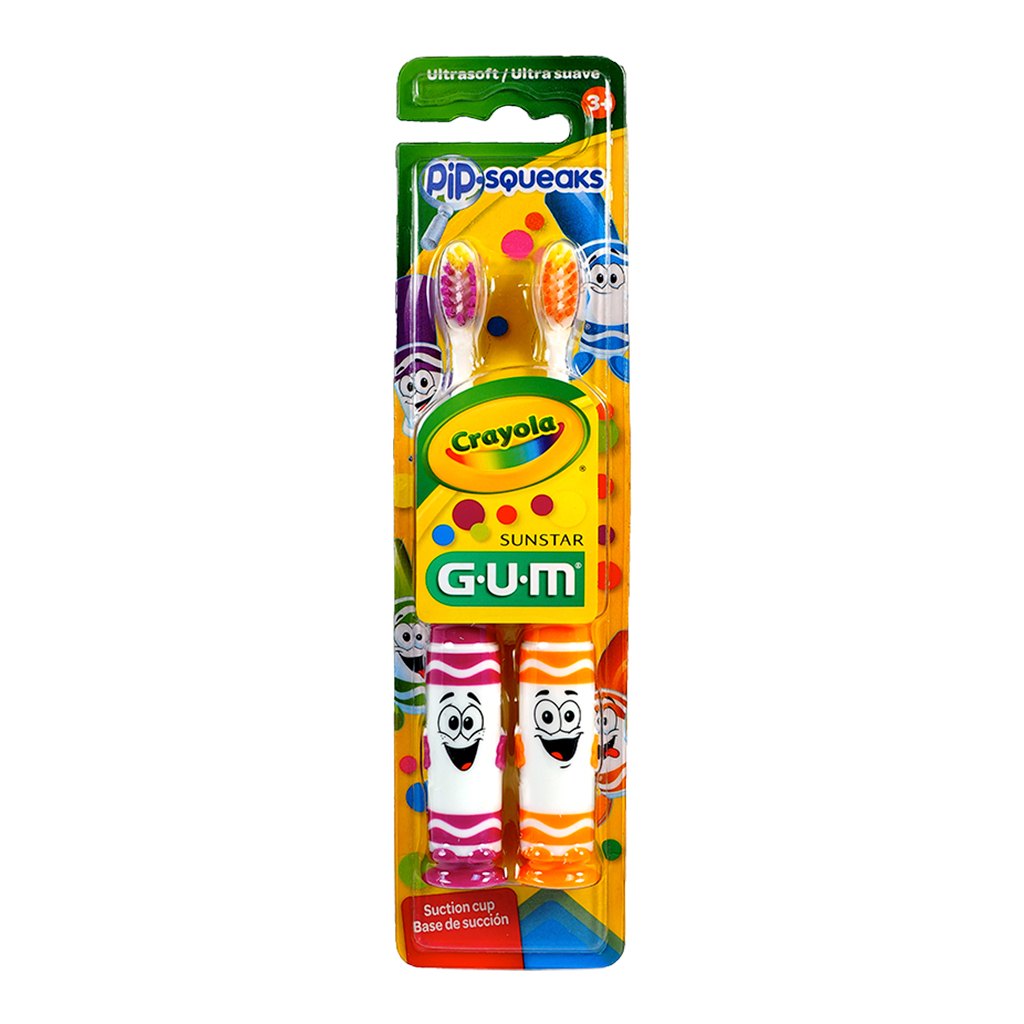 [BU 232KK] CEPILLO CRAYOLA ULTRA-SUAVE DE NIÑO 2-5 AÑOS (2X1) PIP-SQUEAKS