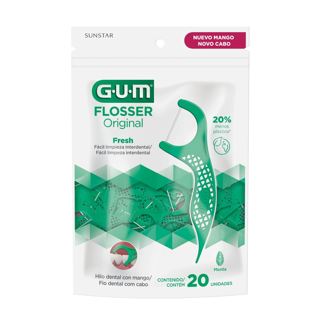 FLOSSER ORIGINAL VERDE CON MENTA (20 UNIDADES)