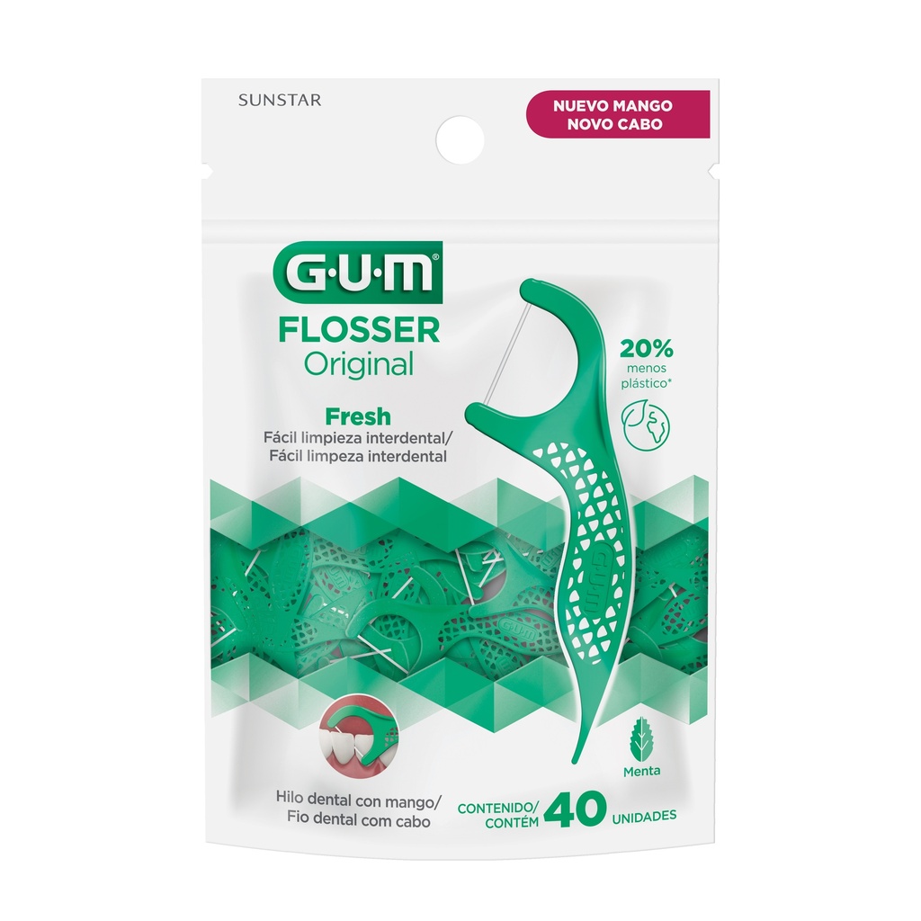 [BU 894RY] FLOSSER ORIGINAL VERDE CON MENTA (40 UNIDADES)
