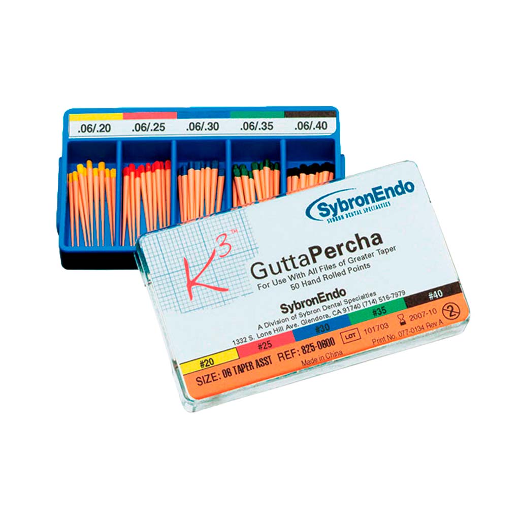 PUNTAS DE GUTAPERCHA K3 0.06  NO. 20-40 (50)