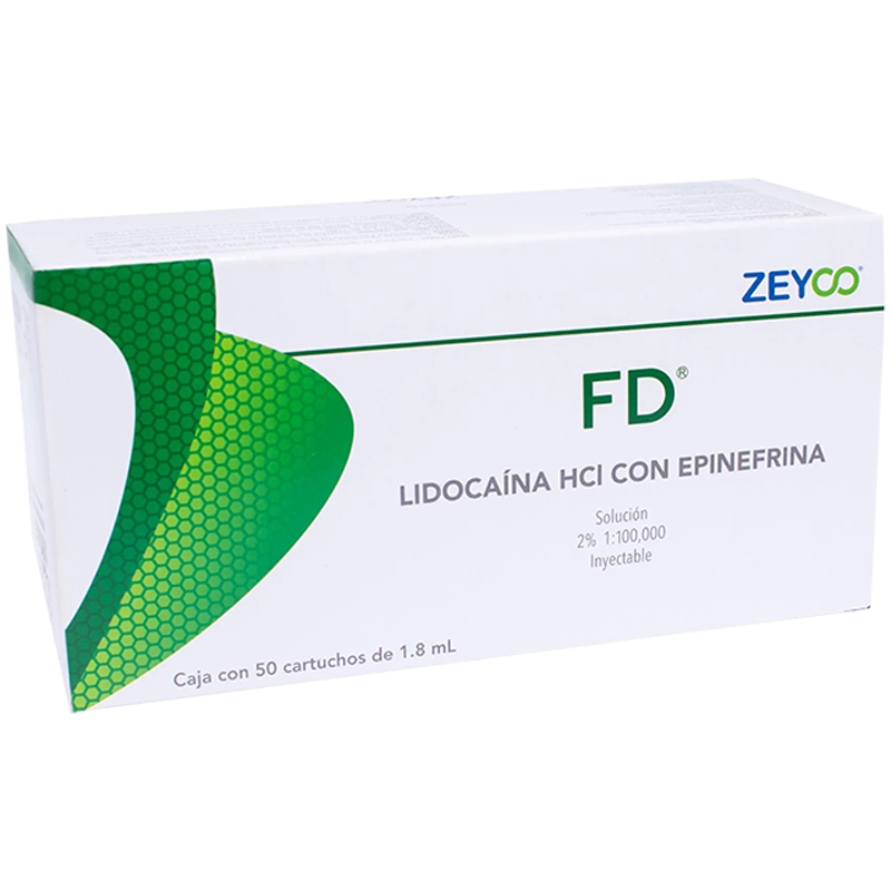 [ZY 401] ANESTESIA LIDOCAINA 2% 1:100.000  ZEYCO (POLIMERO CRISTALINO)