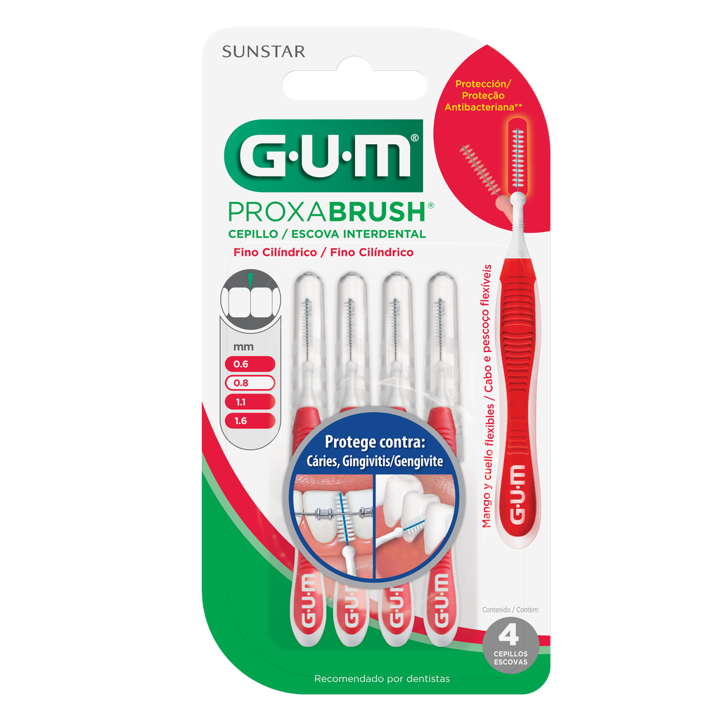 [BU 1314] CEPILLO INTERDENTAL ROJO (0.8 MM) 4 UNIDADES
