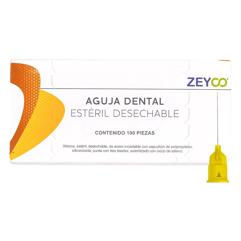 AGUJA DENTAL ZEYCO CALIBRE 30 CORTA CAJA C/100 PZAS. (0.30x21)