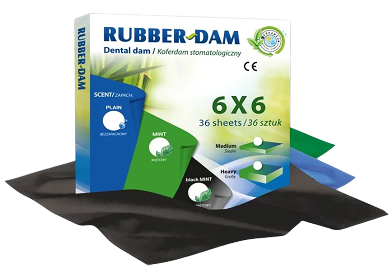 DIQUE DE GOMA 6X6 CAJA DE 36 UNIDADES CERKAMED