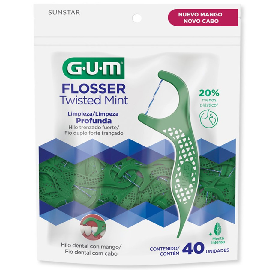 GUM - HILO DENTAL TRENZADO CON MANGO