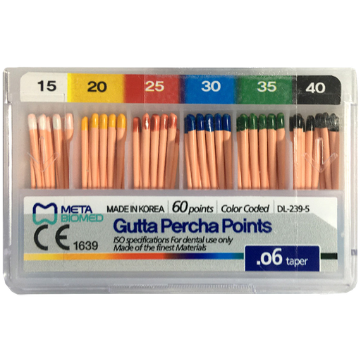 [MB G06-1540] PUNTAS DE GUTAPERCHA META  TAPER 0.06 NO. 15-40  (60)