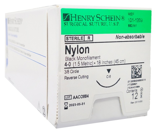 [HS 101-1209] SUTURA H NYLON NEGRA  4-0 - UNIDAD