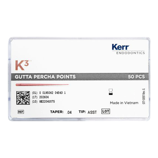 [KR 825-0425] PUNTAS DE GUTAPERCHA K3 0.04  NO. 25    (50)