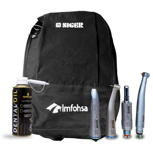 [SR KIT XP5LG] KIT ALTA Y BAJA VELOCIDAD 4 HOLES MODELO XP5LG LED + MP-530 + SPRAY + CANULA + MOCHILA