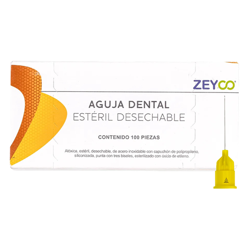 [ZY ZE-SAG30S] AGUJAS DENTALES ZEYCO CALIBRE 30 CORTA CAJA C/100 PZAS. (0.30x21)